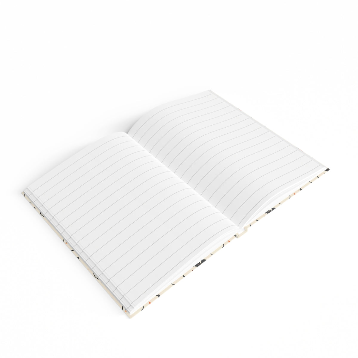 Ditsy Ghost cute Halloween journal on cream, 5x7 ruled hardcover notebook — photo 7