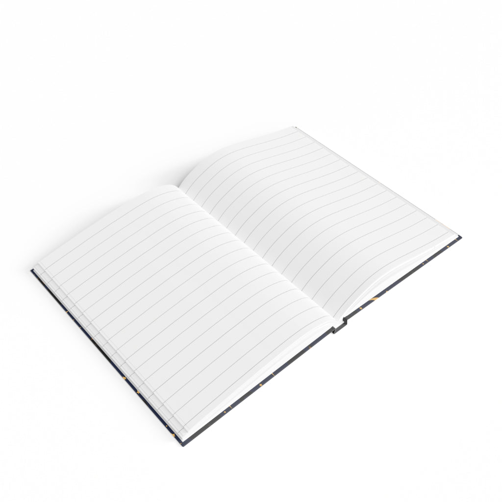 Cats and Moon midnight-blue celestial journal, 5x7 ruled hardcover notebook — photo 5