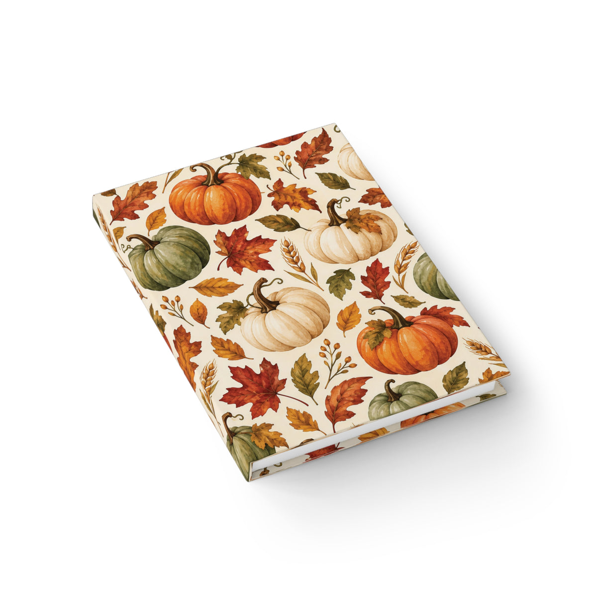 Autumn Pumpkins watercolor fall journal, 5x7 ruled hardcover notebook — photo 5