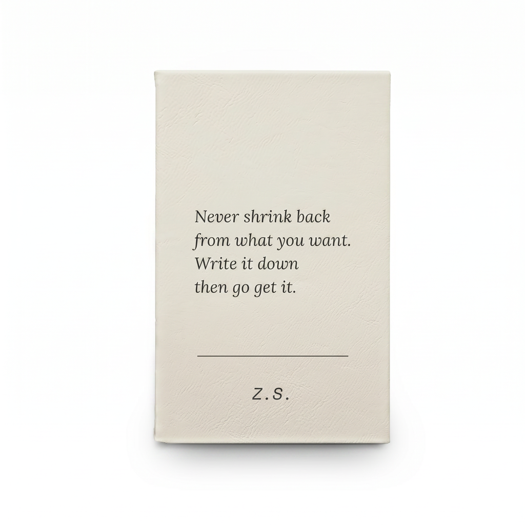 Don't Flinch vegan leather journal showing textured cover detail