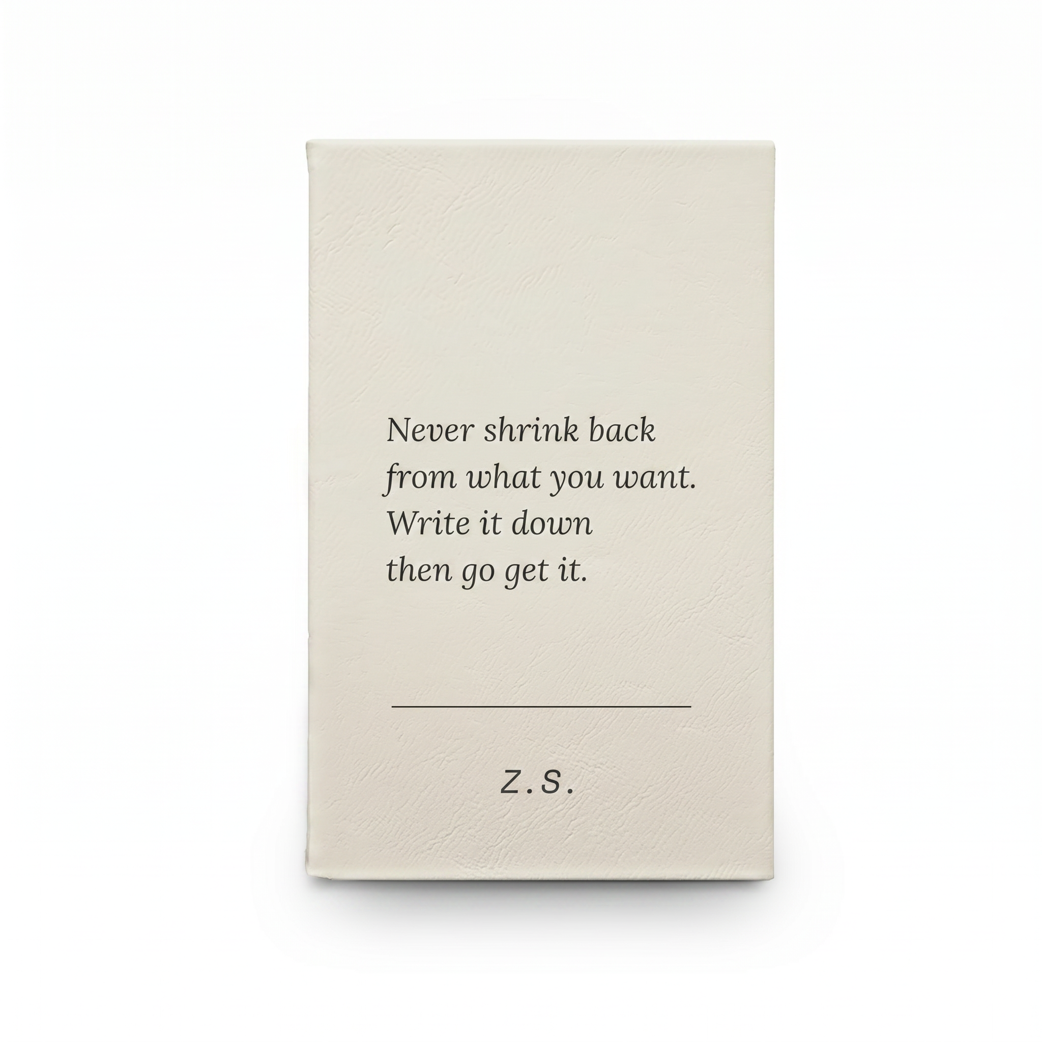 Don't Flinch vegan leather journal showing textured cover detail