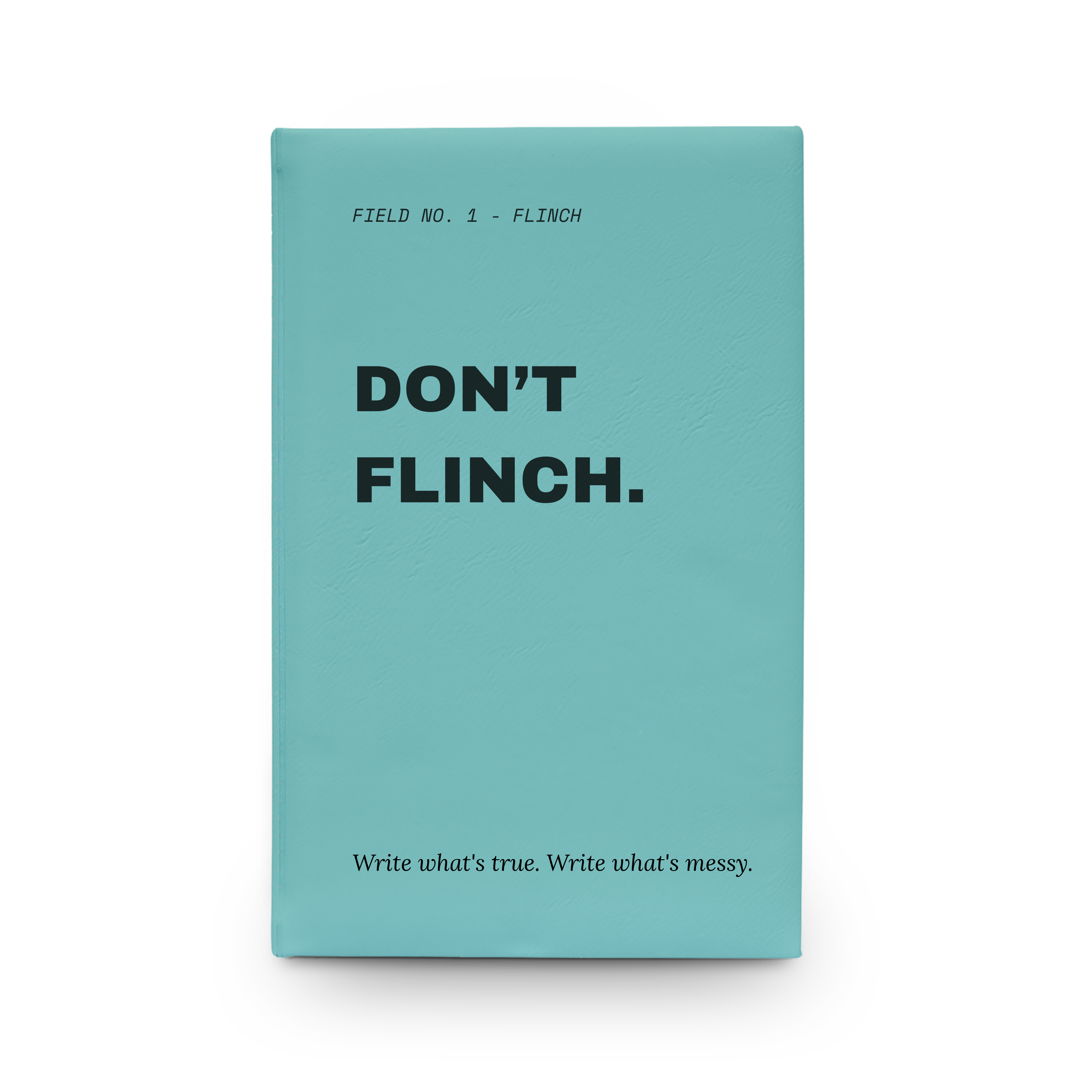 Don't Flinch leather journal with basketball pattern accent in black, sports gift edition