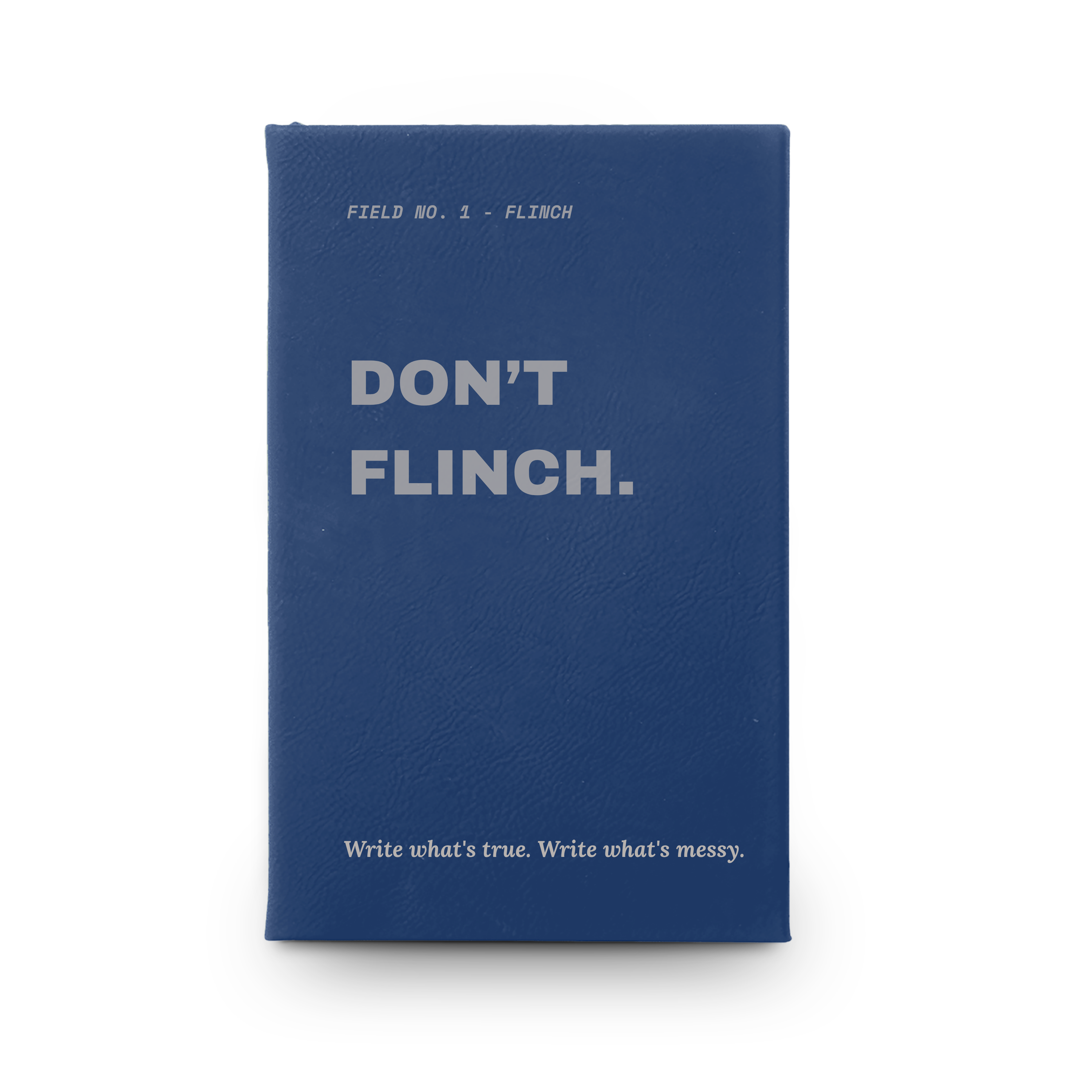 Don't Flinch leather journal with football pattern accent in black, sports gift edition