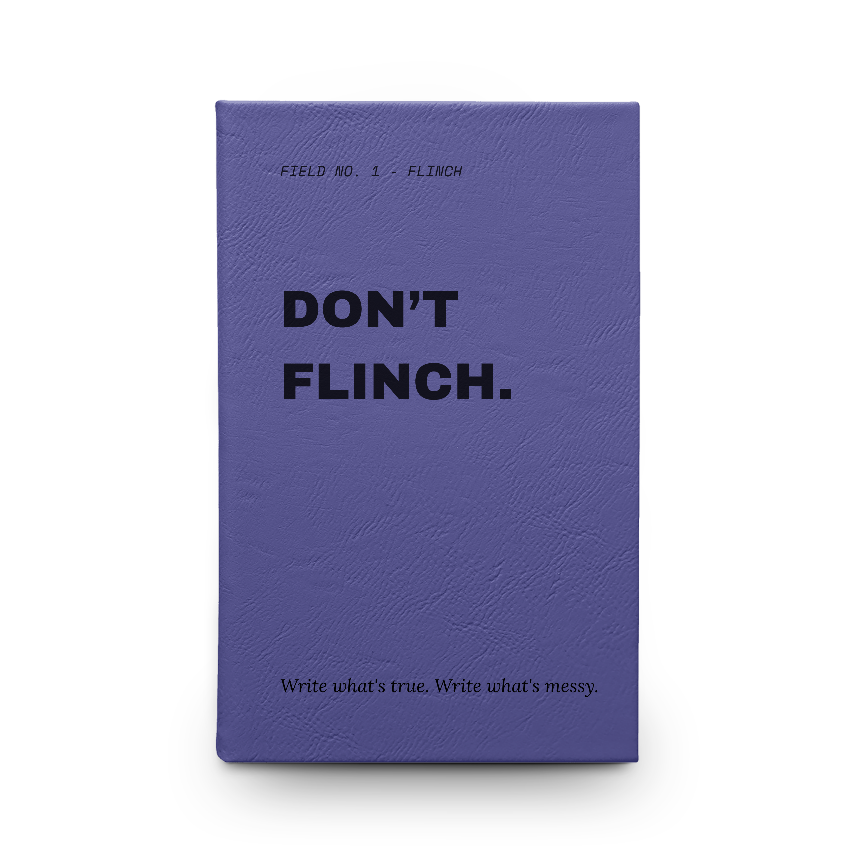 Don't Flinch statement journal in red colorway, bold typography hardcover notebook