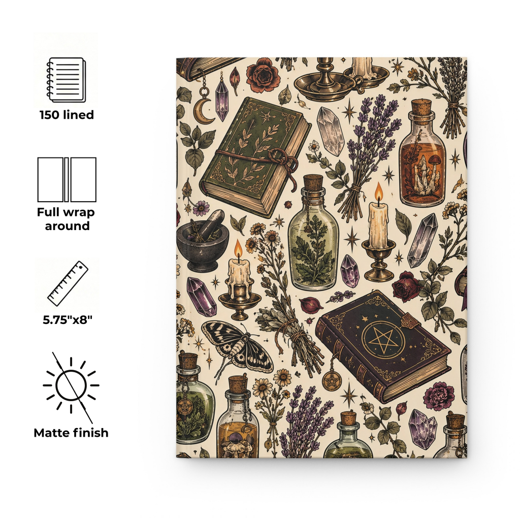 P027 Apothecary Pattern Journal, Gift for Her