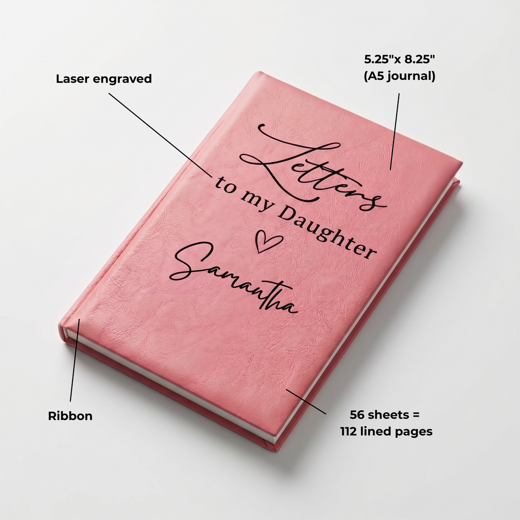 Letters to My Daughter Vegan Leather Journal — Engraved Keepsake Gift