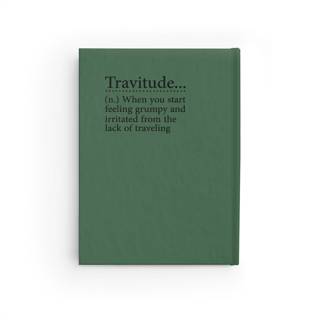 Custom name Japan journal open showing ruled pages — hardcover travel notebook gift