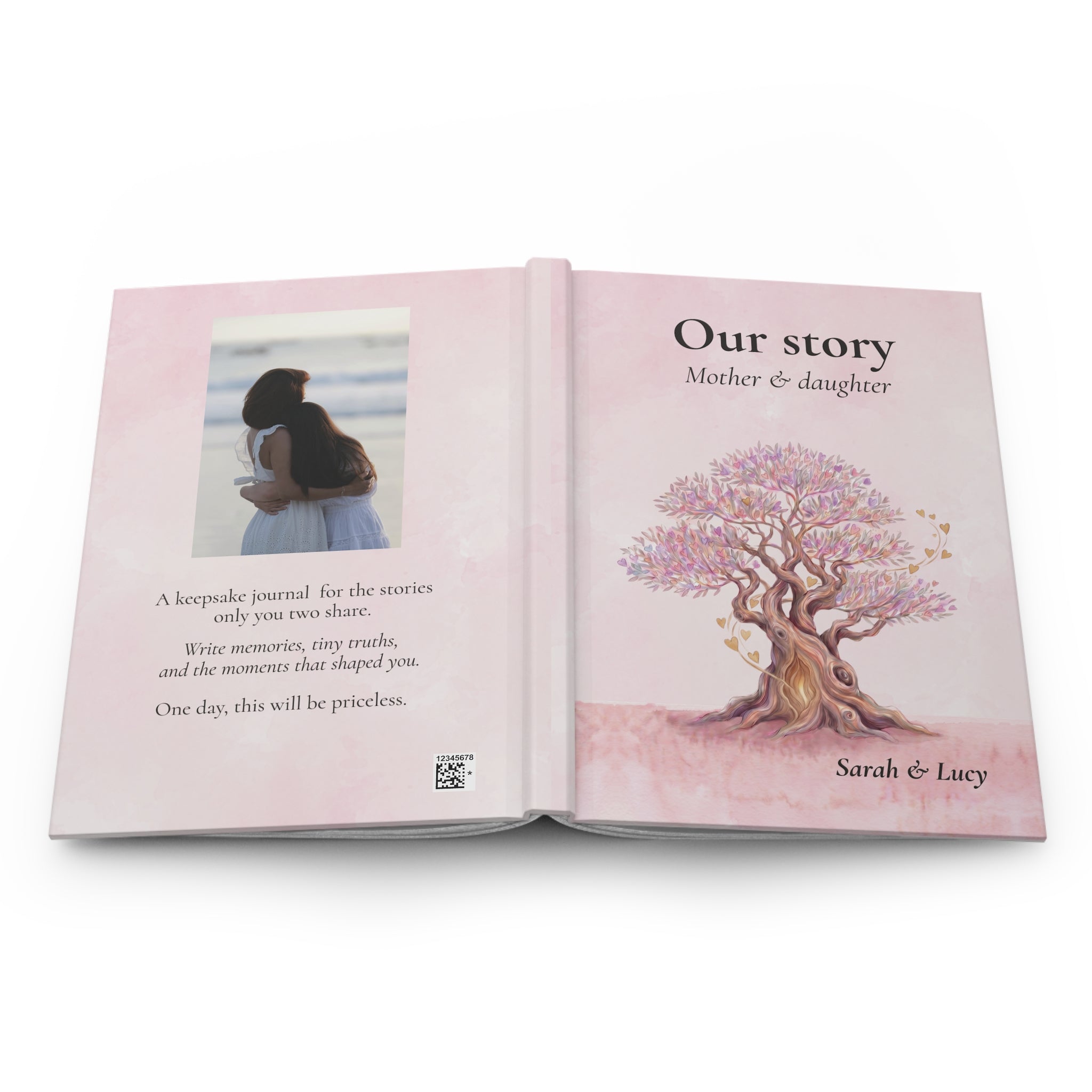 Personalized mother daughter journal as a birthday or keepsake gift