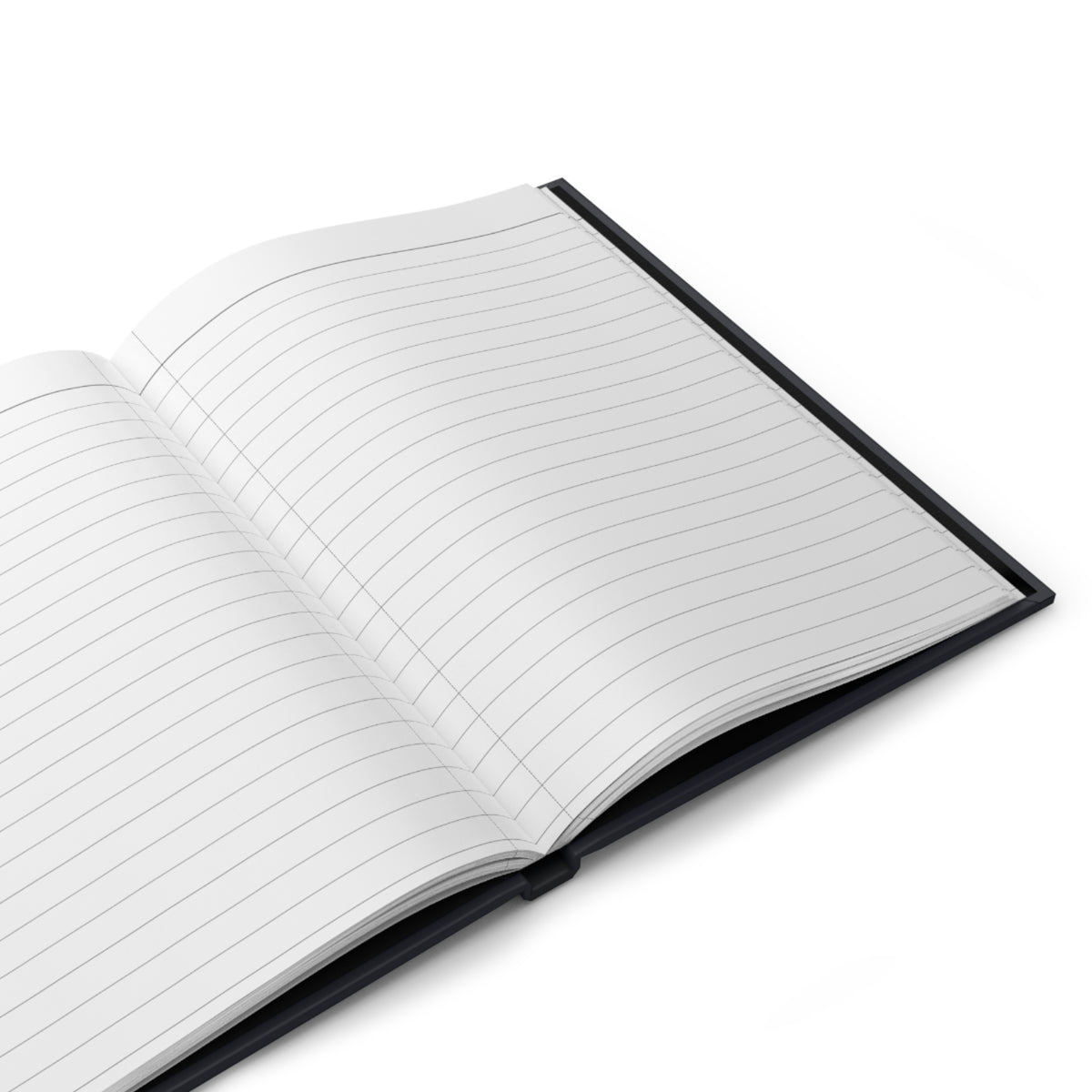 Two Sides journal opened to show its white lined pages