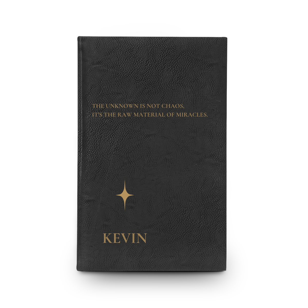 Inside pages of the personalized vegan leather journal showing 112 lined pages