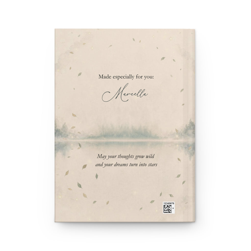 Where Leaves Become Stars journal styled on a desk with candle for a mindful, cozy setting