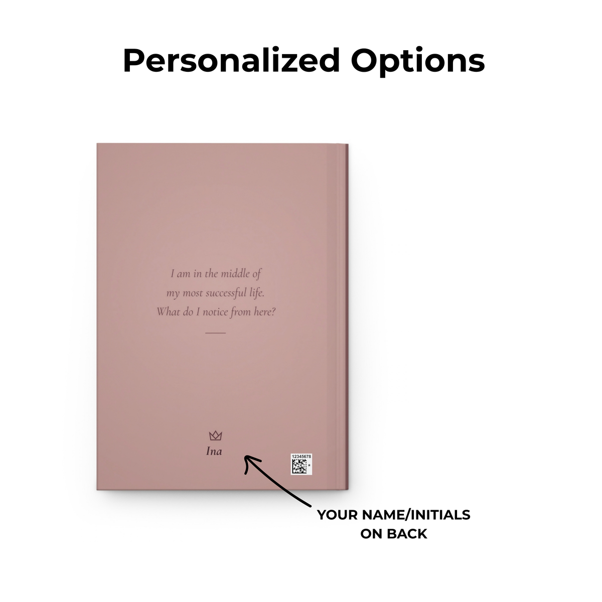 Personalization option for the You Do You journal showing where your name appears on the back cover